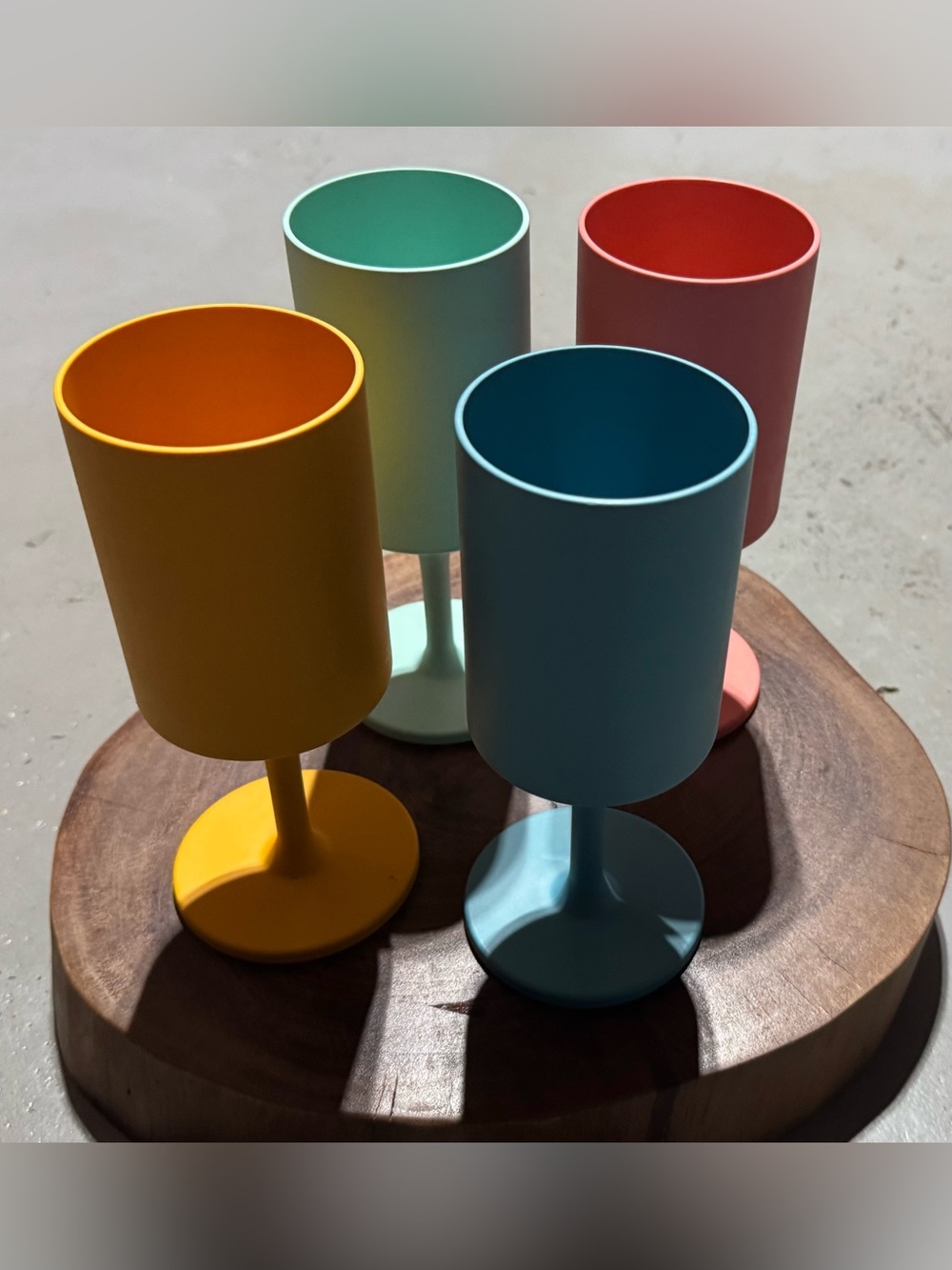 Colorful Matte Stemmed Drink Glasses - 4-Pack